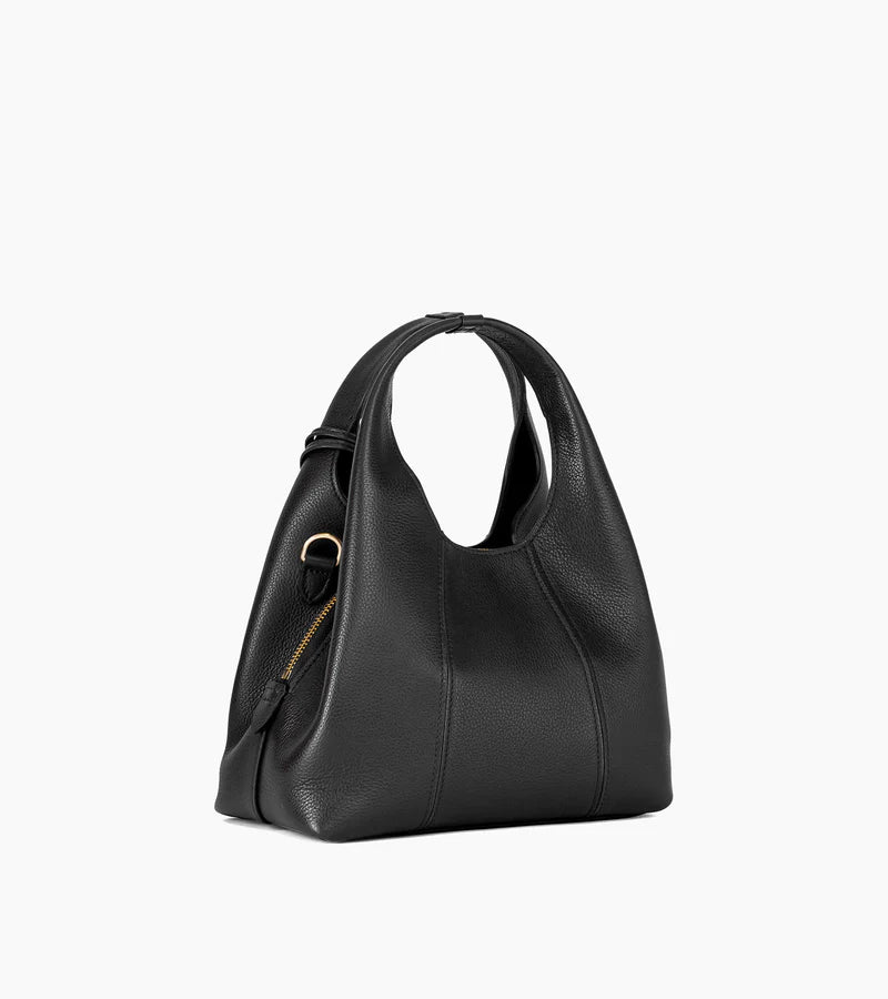 Le Tanneur. Sac à main en cuir grainé noir Juliette