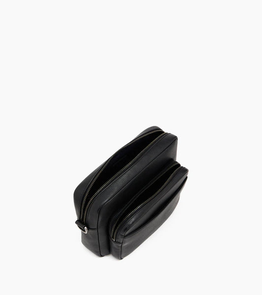 Le Tanneur Petit sac bandoulière cuir grainé noir Marceau
