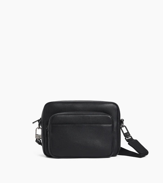 Le Tanneur Petit sac bandoulière cuir grainé noir Marceau